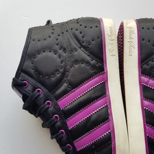 Adidas trainers sneakers Sleek Series black purple womens UK8 Euro42 vintage