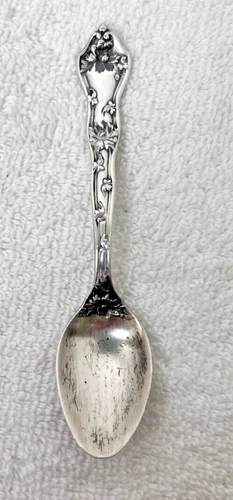 REED & BARTON Intaglio Sterling 1905 Eagle R Lion Demitasse Spoon