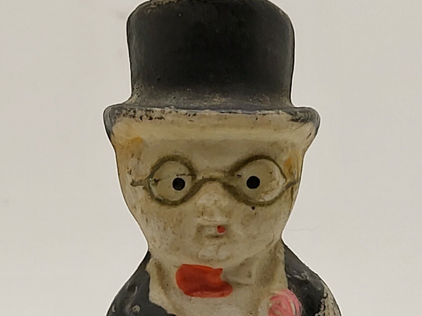 Vintage Bisque Doll Miniature Boy in Top Hat Japan