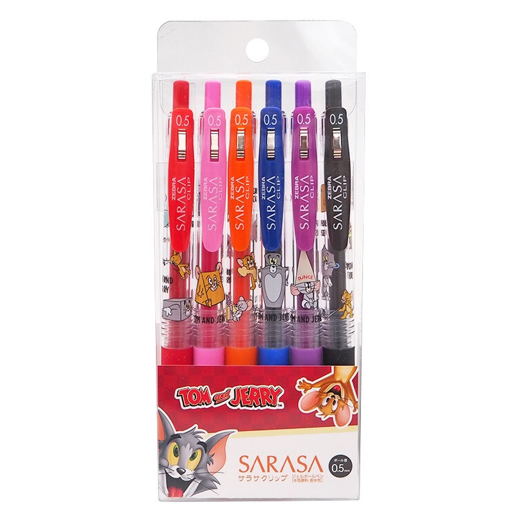Zebra Sarasa Clip Tom And Jerry Gel Retractable Pen Set 0.5mm 6-Colors Limited