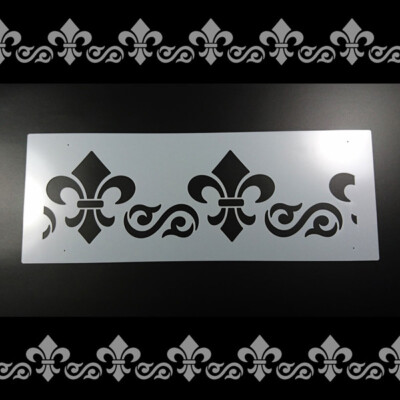 Bordüre Schablone Fleur de Lys Schnörkel - B2B61