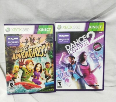 Xbox 360 Kinect Adventures And Dance Central 2 Video Games Working 