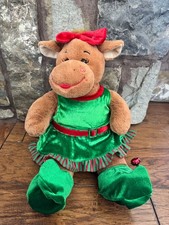 Build-A-Bear Holly Moose Plush Stuffed Toy w/Dress Slippers - Pre-Owned