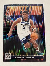 2023-24 Panini Donruss Optic Anthony Edwards #24 Express Lane Purple Shock