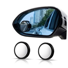 Blind Spot Mirror,2" Round HD Glass 360 Wide Angle adjustable blindspot black
