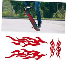 4 Pcs 12cm 29cm Flame Reflective Sticker for Car Flame Racing Sports Red