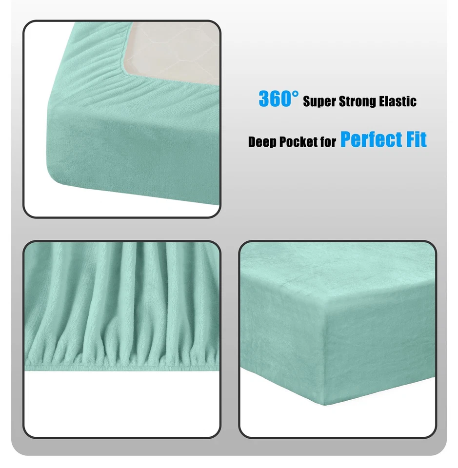 Juego de sábanas aterciopeladas de vellón microfelpa extra suaves de la colección Chezmoi Foto 2 de 4