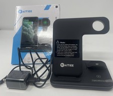 BLACK - WAITIEE WIRELESS CHARGER 3 IN 1, 15W FAST CHARGING STATION APPLE WATCH