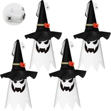 Halloween Hanging Ghost Witch Hat Decoration,1Pack Lighted Outdoor Halloween Dec