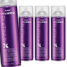 Rusk Deepshine PlatinumX Hairspray 10.2 oz - Pack of 4