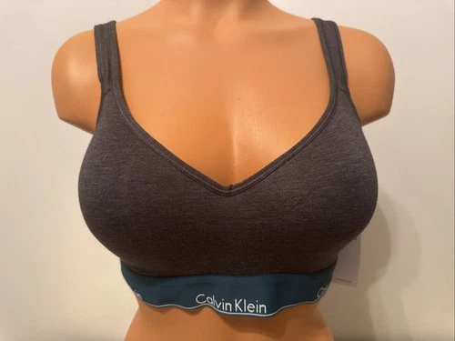 NWT Calvin Klein Modern Cotton Padded Lift Bralette Bra QF5490 Grey Size XL