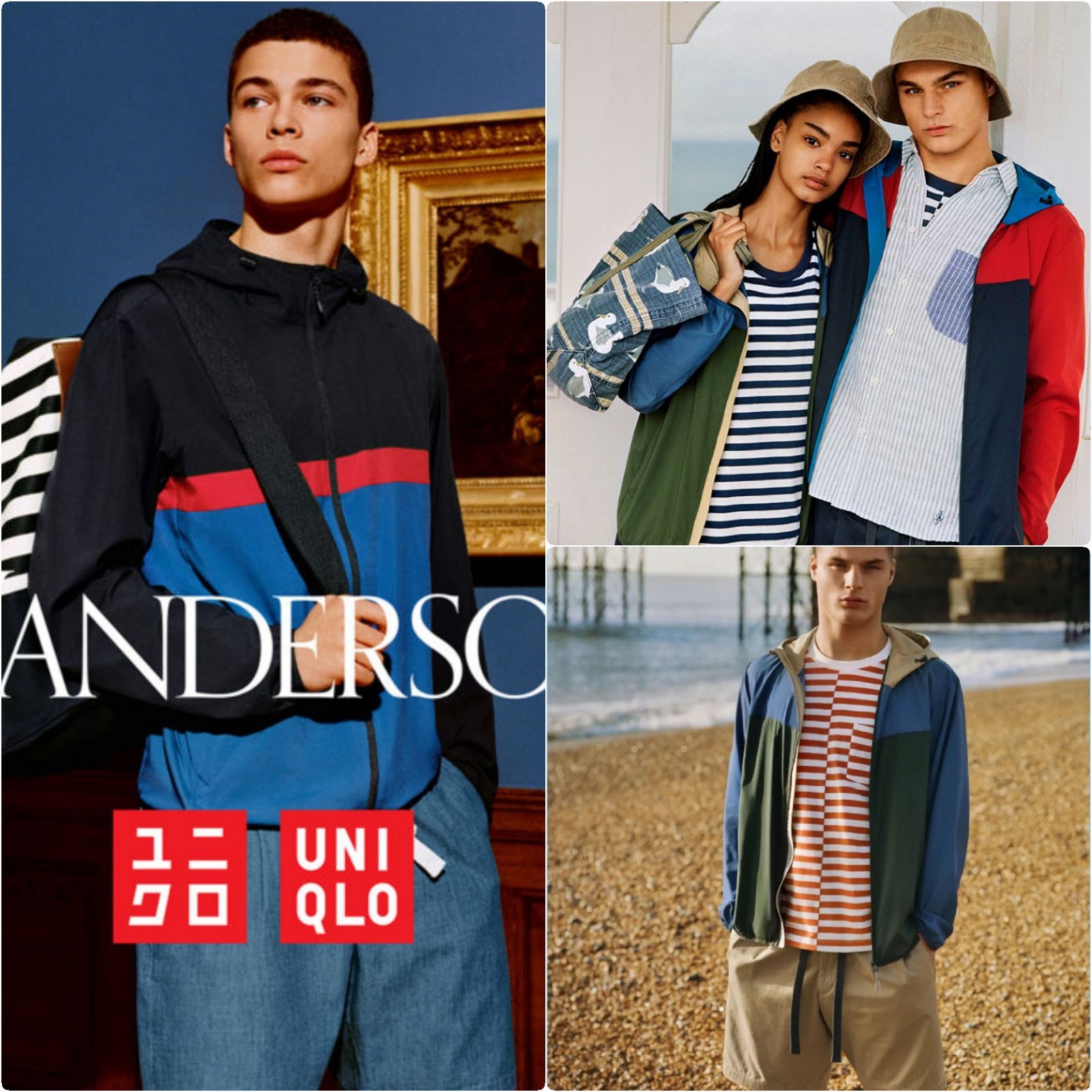 JW Anderson x Uniqlo Windbreaker Jacket Small Full Zip Colorblock 