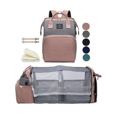 Diaper Bag Backpack with Changing Station: Pink Baby Toddler Bags f... Fast Ship