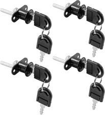 4Pcs 16mm Drawer Locks, Matte Black Desk Wardrobe Zinc Alloy