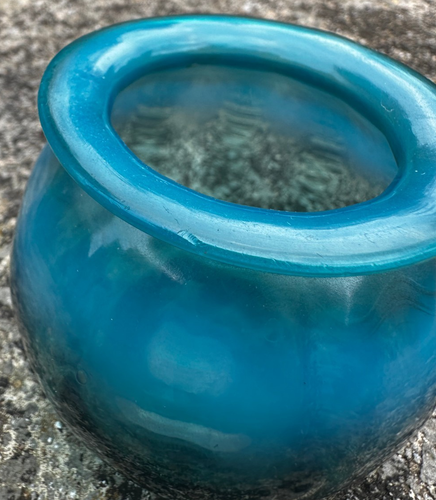 Rare Apothecary Antique Glass Vaseline Opaline Victorian Leech Jar Pot Vase - Picture 3 of 5