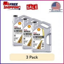 (3 pack) Shell Rotella T5 Synthetic Blend 15W-40 Diesel Engine Oil, 1 Gallon