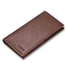 Soft Leather Checkbook Cover & Card Holder with Divider - Italian Calfskin (A...