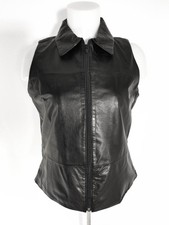Wilsons Leather Maxima M Women's Black Vest Front Zip - Collar - Lined - Medium