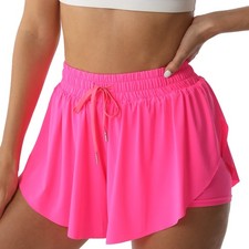 Flowy Athletic Shorts for Women Running Tennis Butterfly Shorts Girls 2-in-1 ...