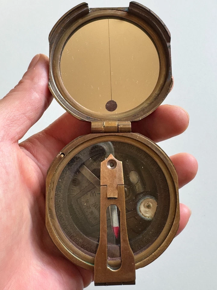 Antique Brass Brunton Compass 1818 Maritime Nautical Collectible London Engraved - Image 3 of 4