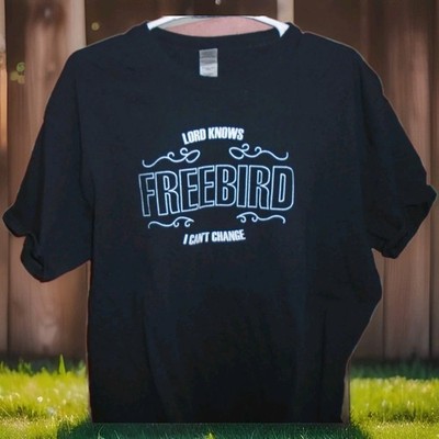 LORD KNOWS I CANT CHANGE ''FREEBIRD''' MENS TSHIRT SIZE XL