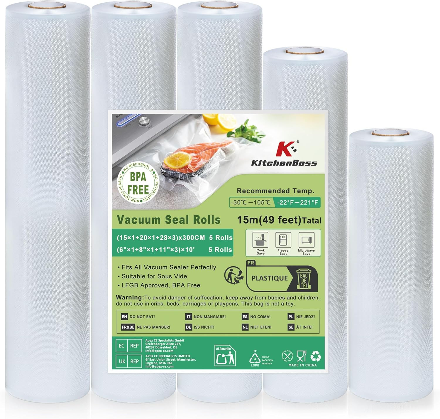 Rotoli Sottovuoto Professionali 28x3/20x1 | Alta Densità Goffrata