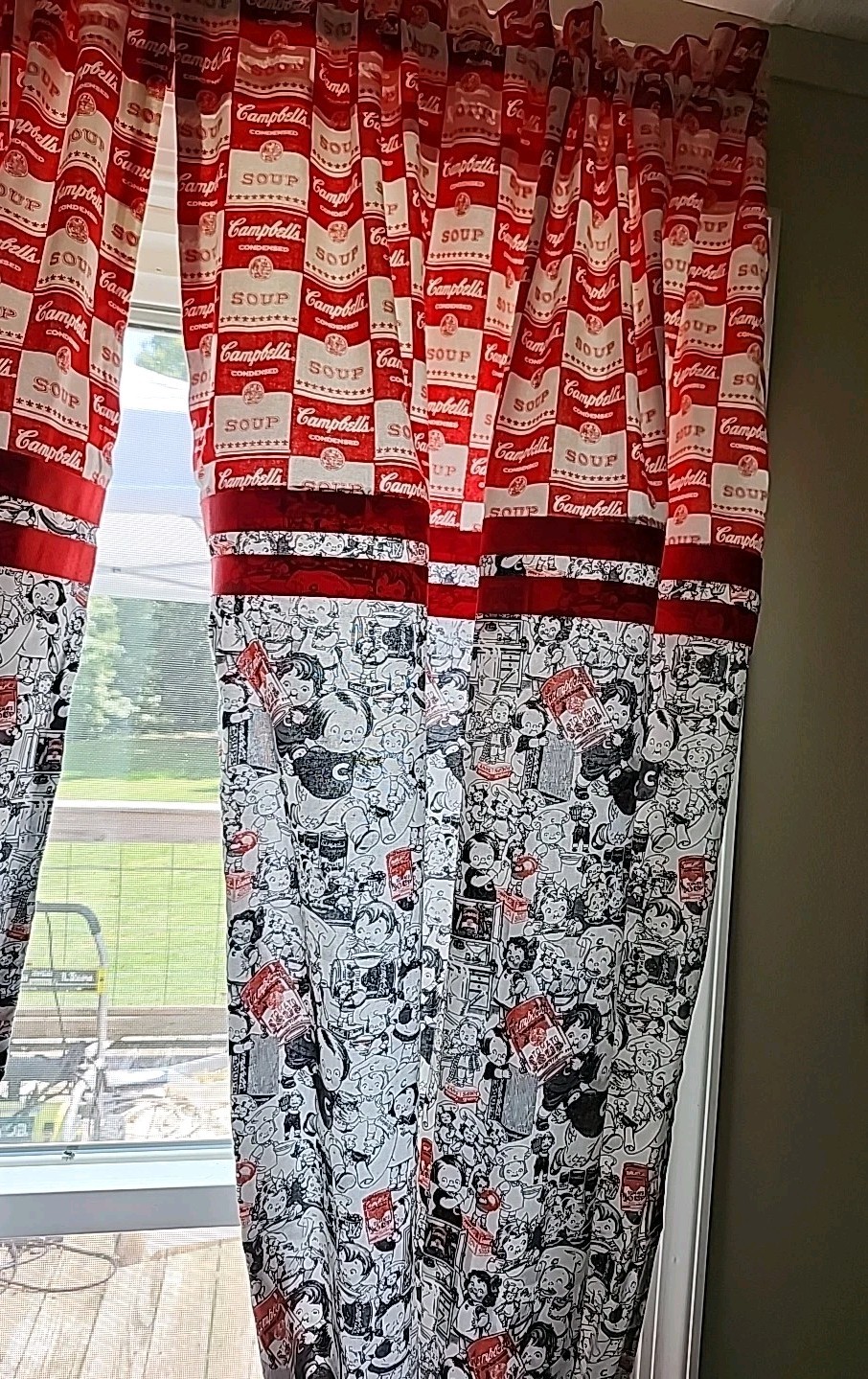 Vintage Campbell’s Soup Kids Curtain Panels  67”x34”  2 Panels  RARE 