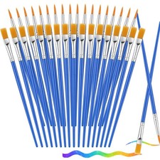 88-Piece Bulk Paint Brush Set   Flat  Round Tips for Kids, Students, Crafts