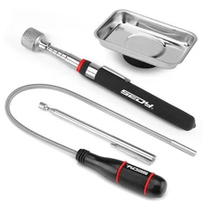 Magnetic Pickup Tool Set 4pc Telescoping Flexible Pen Stick Tray Garage Auto DIY