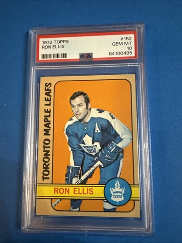 1972 TOPPS HOCKEY 152 RON ELLIS PSA 10 MINT MAPLE LEAFS