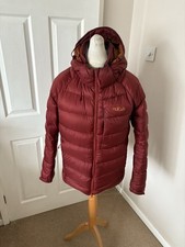 Men’s Burgundy & Orange RAB Axion Pro Down Jacket Size Small