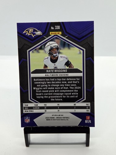 2024 Panini Mosaic Nate Wiggins Reactive Blue Mosaic Rookie Baltimore Ravens - Picture 2 of 2