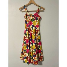 Miss Lulo Lori Retro Flowers Sundress Dress XS Floral Print Midi Fit and Flare