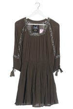 SUPERDRY Langarmkleid Damen Kleid Gr. DE 34 khaki Casual-Look