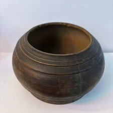 Antique Hand Turned Handmade Wooden Bowl