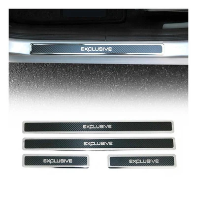 Protection Seuil de Porte Pour VW Polo 6R 2009-2017 Fibre de Carbone 4Pcs - Photo 1/4