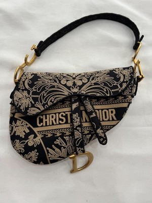 Dior Saddle Bag Oblique Oriental Embroidery Leather Handbag