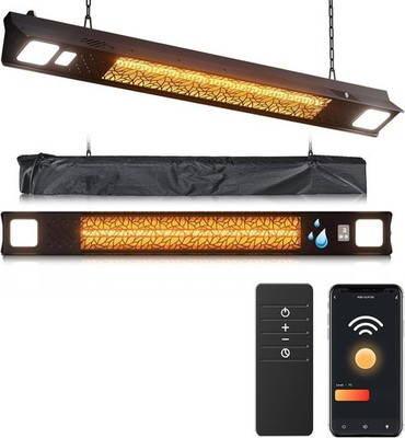 Wall-Mounted Electric Heater Hanging Patio W/ Light Ceiling Outdoor 1500W