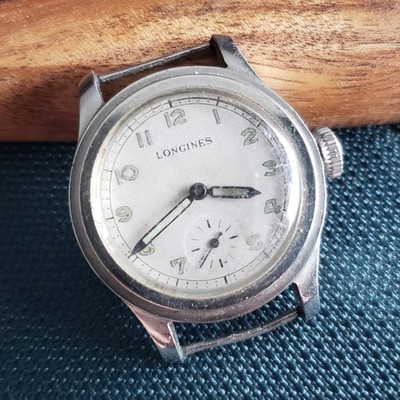 Vintage Longines Tre Tacche 30mm Steel Case Stepped Bezel For Parts/Repair, Runs