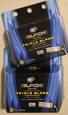 SET OF 2 BLADE for Men, Triple Blade Cartridge 8pk (16 total) for SENSOR razors