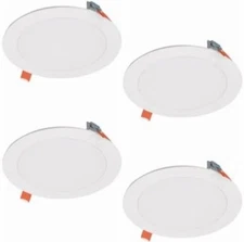 Halo HLBSL6099FS35-4PK, LED 6" Ultra Thin Downlights Direct Mount, Value 4 Pack