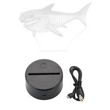 3D Shark 7 Color Changing Night Light Optical Illusion Mood Lamp Nursery Decor