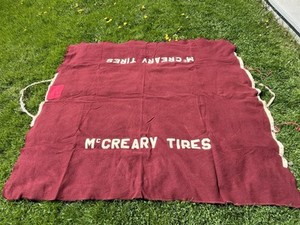 Rare Vintage McCreary Tires Wool Banner/Horse Blanket Big 71” X 75”