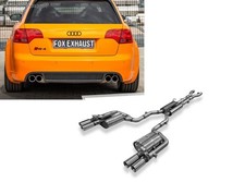 Fox Edelstahl Sportauspuff-Komplettanlage Audi RS4 B7 je 2x80mm doppelwandig