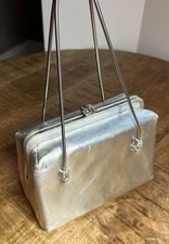 After Five Silver Metallic Evening Box Bag Purse Vintage 1960s w/ Coin Purse