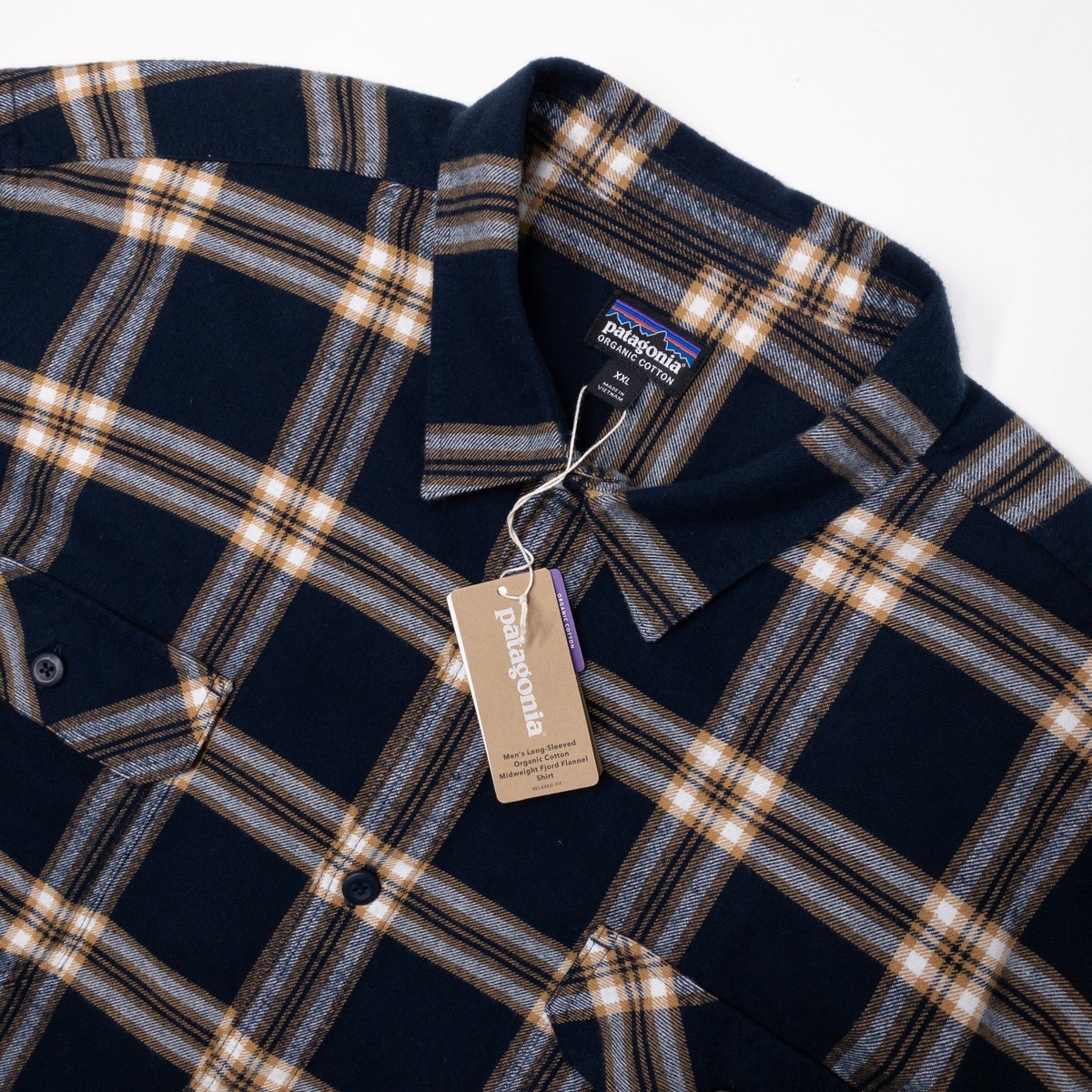 Patagonia Fjord Flannel Shirt Men's 2XL Long Sleeve Button-Up