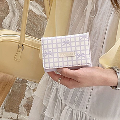 Cartera de cuero PU con tres pliegues para mujer y niña - Imagen 6 de 17