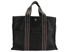 Hermes Fourre-tout GM Tote Bag Canvas Black 2079
