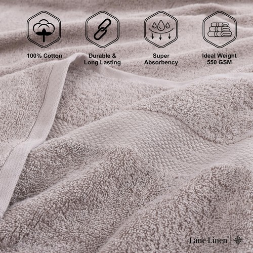 Bath Towels for Bathroom Set - 100% Cotton Towels Set, 6 Pc Absorbent Towel S... - Picture 6 of 9