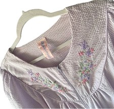 Secret Treasures Embroidered Zipper Pockets Women s Nightgown Size 2XL Purple